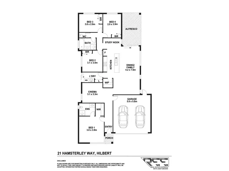 Floorplan of Homely house listing, 21 Hamsterley Way, Hilbert WA 6112