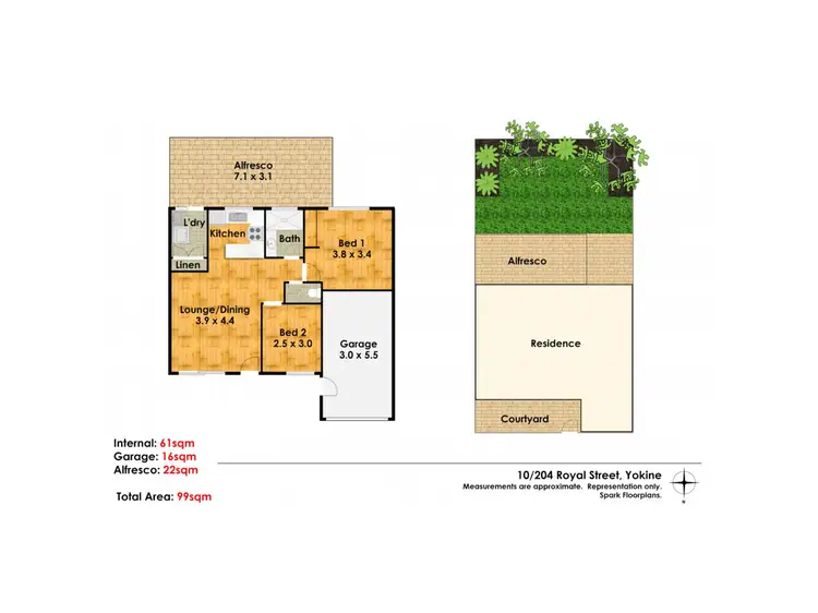 Floorplan of Homely villa listing, 10/204 Royal Street, Yokine WA 6060