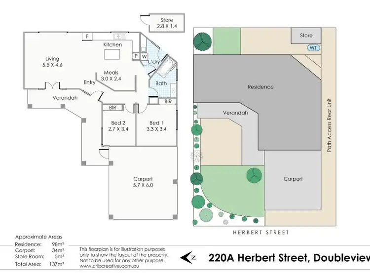 Floorplan of Homely house listing, 220A Herbert Street, Doubleview WA 6018