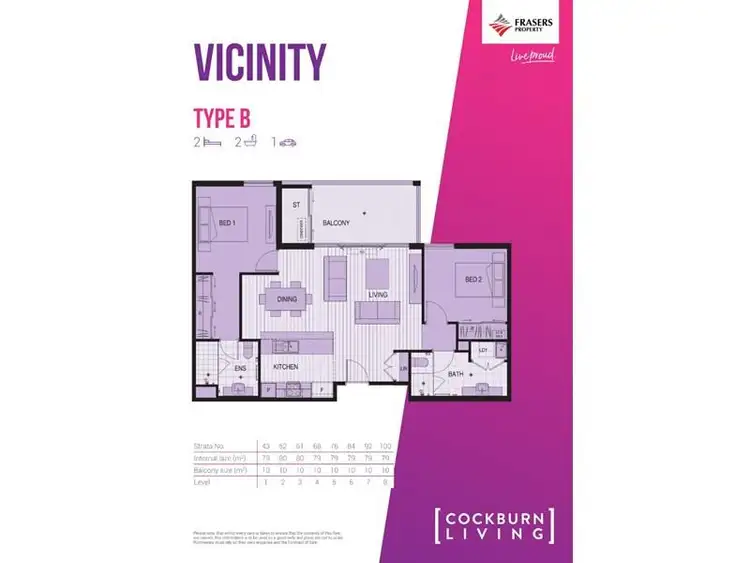 Floorplan of Homely apartment listing, 52/12 Junction Boulevard, Cockburn Central WA 6164