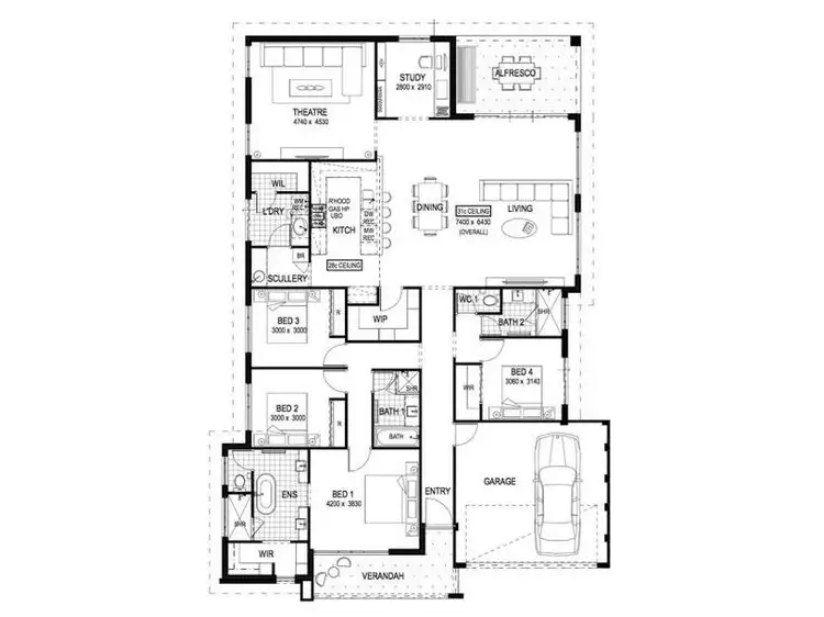 Floorplan of Homely house listing, 48 Windrow Grove, Whitby WA 6123