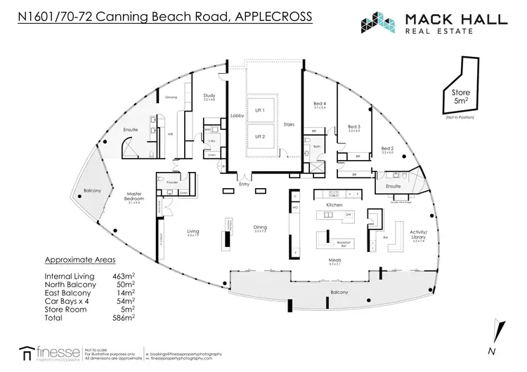 Floorplan of Homely apartment listing, N1601/70-72 Canning Beach Road, Applecross WA 6153