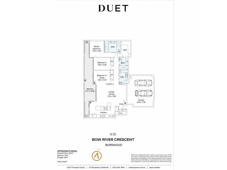 Floorplan of Homely apartment listing, 9/23 Bow River Crescent, Burswood WA 6100