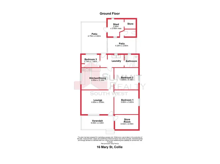 Floorplan of Homely house listing, 16 Mary Street, Collie WA 6225