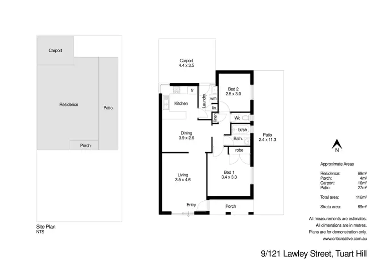 Floorplan of Homely villa listing, 9/121 Lawley Street, Tuart Hill WA 6060