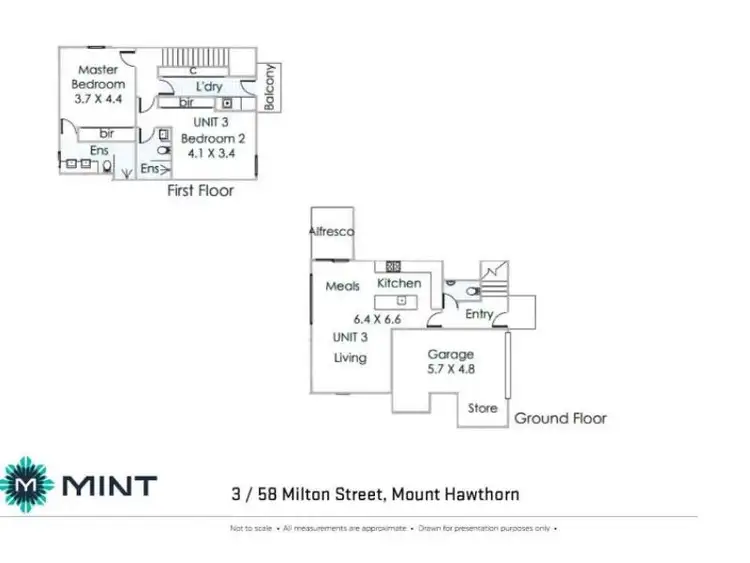 Floorplan of Homely townhouse listing, 3/58 Milton Street, Mount Hawthorn WA 6016