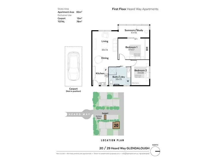 Floorplan of Homely apartment listing, 20/29 Heard Way, Glendalough WA 6016