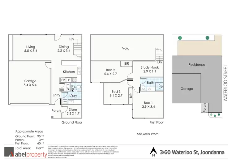 Floorplan of Homely townhouse listing, 3/60 Waterloo Street, Joondanna WA 6060