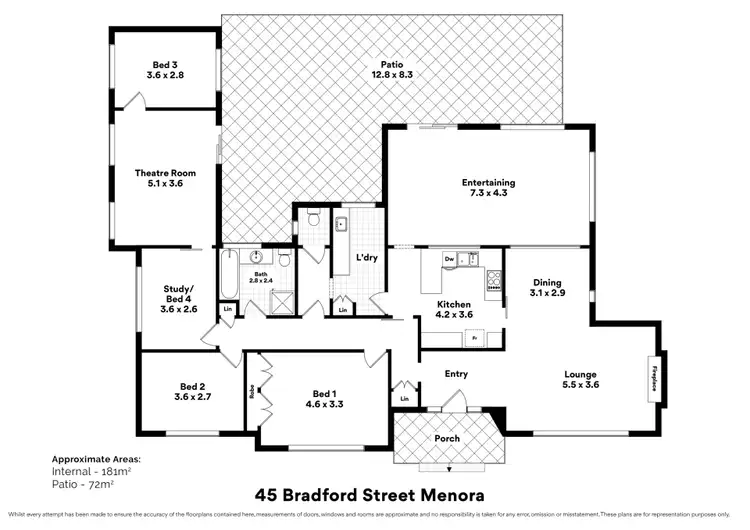 Floorplan of Homely house listing, 45 Bradford Street, Menora WA 6050