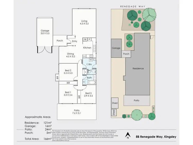 Floorplan of Homely semi-detached listing, 8B Renegade Way, Kingsley WA 6026