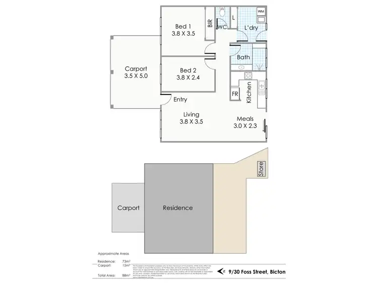 Floorplan of Homely villa listing, 9/30 Foss Street, Bicton WA 6157