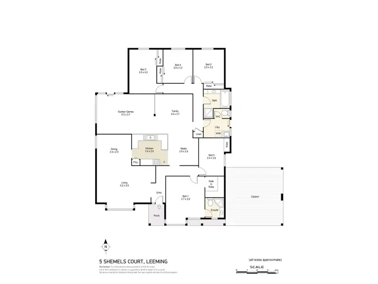 Floorplan of Homely house listing, 5 Shemels Court, Leeming WA 6149
