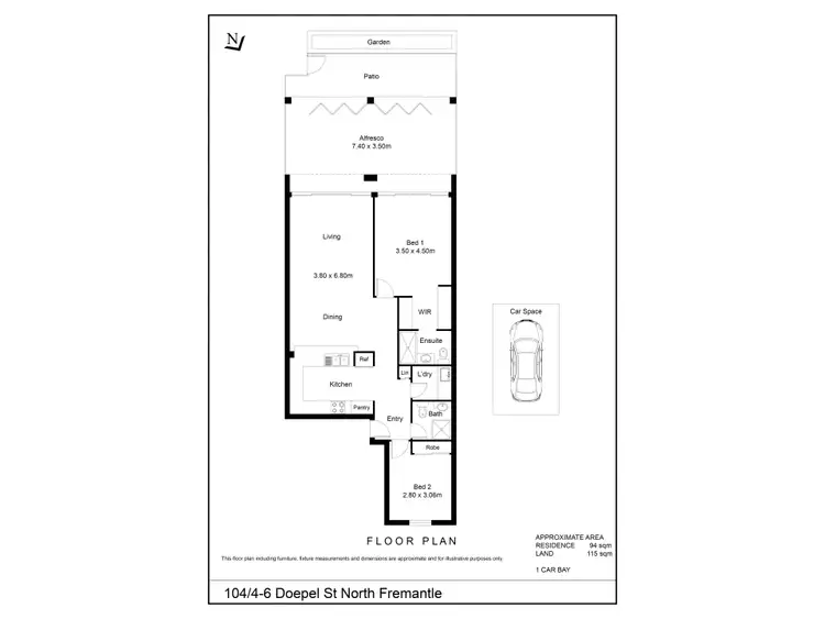 Floorplan of Homely apartment listing, 104/4 Doepel Street, North Fremantle WA 6159