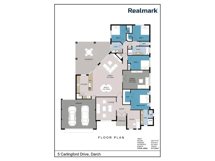 Floorplan of Homely house listing, 5 Carlingford Drive, Darch WA 6065