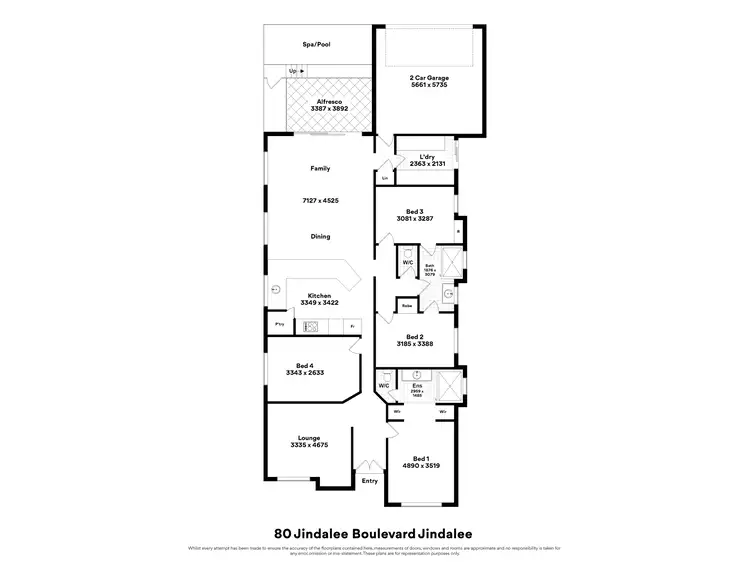 Floorplan of Homely house listing, 80 Jindalee Boulevard, Jindalee WA 6036