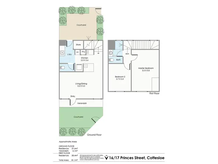 Floorplan of Homely townhouse listing, 16/17 Princes Street, Cottesloe WA 6011