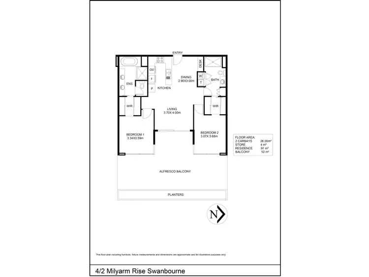 Floorplan of Homely apartment listing, 4/2 Milyarm Rise, Swanbourne WA 6010