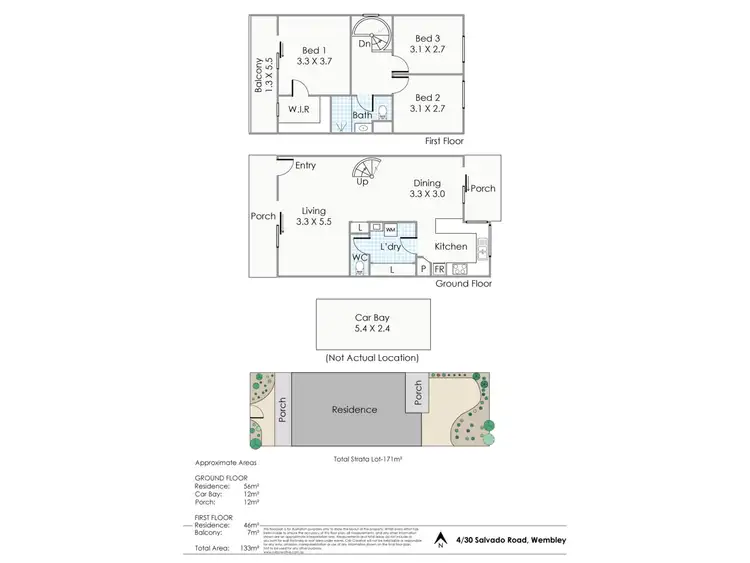 Floorplan of Homely townhouse listing, 4/30 Salvado Road, Wembley WA 6014