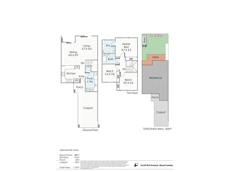 Floorplan of Homely townhouse listing, 16/64 First Avenue, Mount Lawley WA 6050