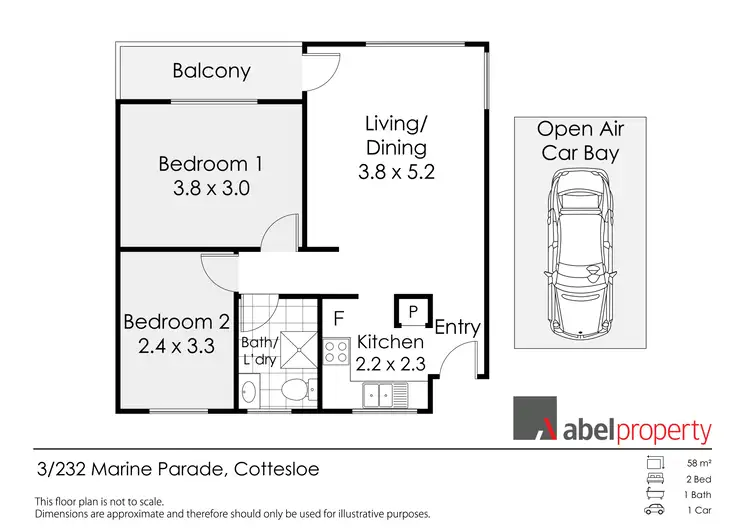 Floorplan of Homely apartment listing, 3/232 Marine Parade, Cottesloe WA 6011