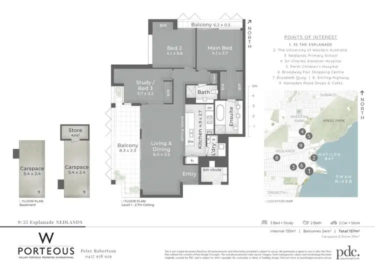Floorplan of Homely apartment listing, 9/35 Esplanade, Nedlands WA 6009