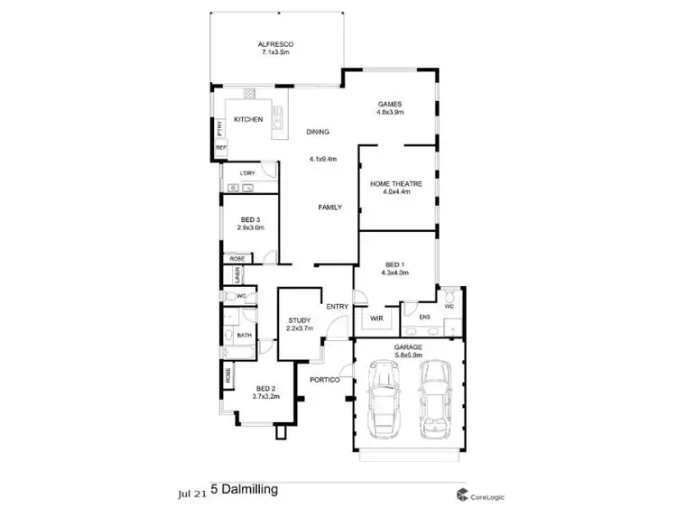 Floorplan of Homely house listing, 5 Dalmilling Drive, The Vines WA 6069