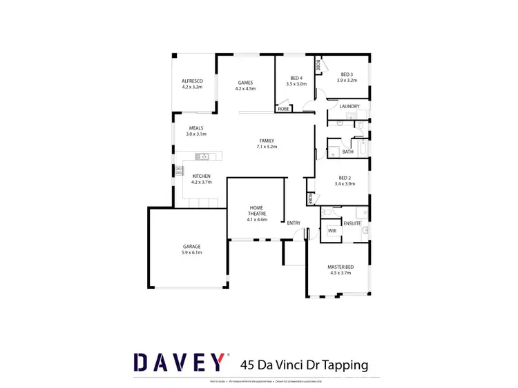 Floorplan of Homely house listing, 45 Da Vinci Drive, Tapping WA 6065