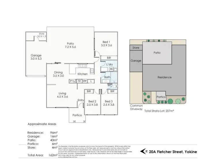 Floorplan of Homely villa listing, 20A Fletcher Street, Yokine WA 6060
