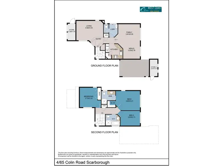 Floorplan of Homely townhouse listing, 4/65 Colin Road, Scarborough WA 6019