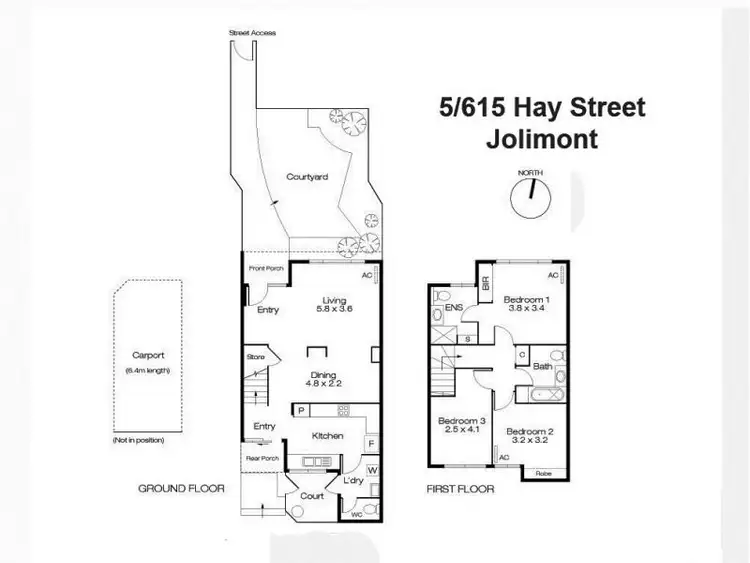 Floorplan of Homely townhouse listing, 5/615 Hay Street, Jolimont WA 6014