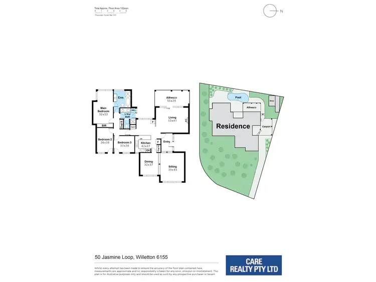 Floorplan of Homely house listing, 50 Jasmine Loop, Willetton WA 6155