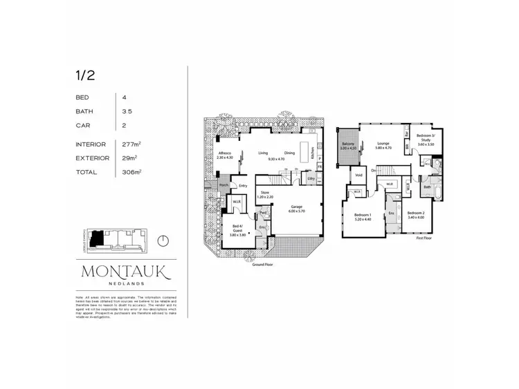 Floorplan of Homely townhouse listing, 1/2 Thomas Street, Nedlands WA 6009