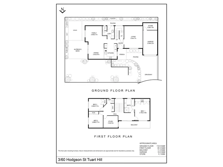 Floorplan of Homely townhouse listing, 3/60 Hodgson Street, Tuart Hill WA 6060