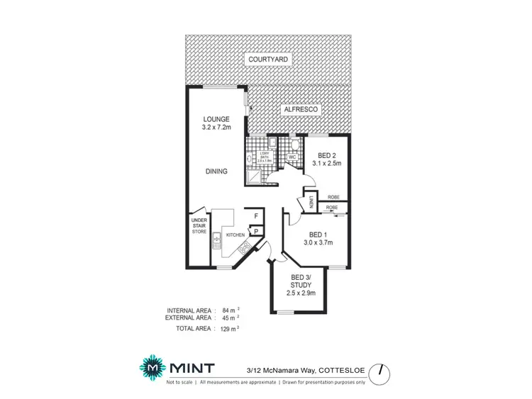 Floorplan of Homely apartment listing, 3/12 McNamara Way, Cottesloe WA 6011
