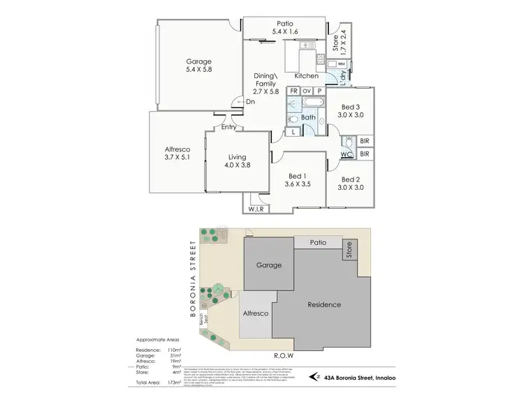 Floorplan of Homely villa listing, 43A Boronia Street, Innaloo WA 6018