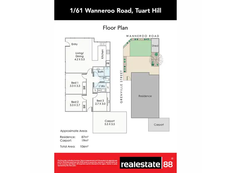 Floorplan of Homely villa listing, 1/61 Wanneroo Road, Tuart Hill WA 6060