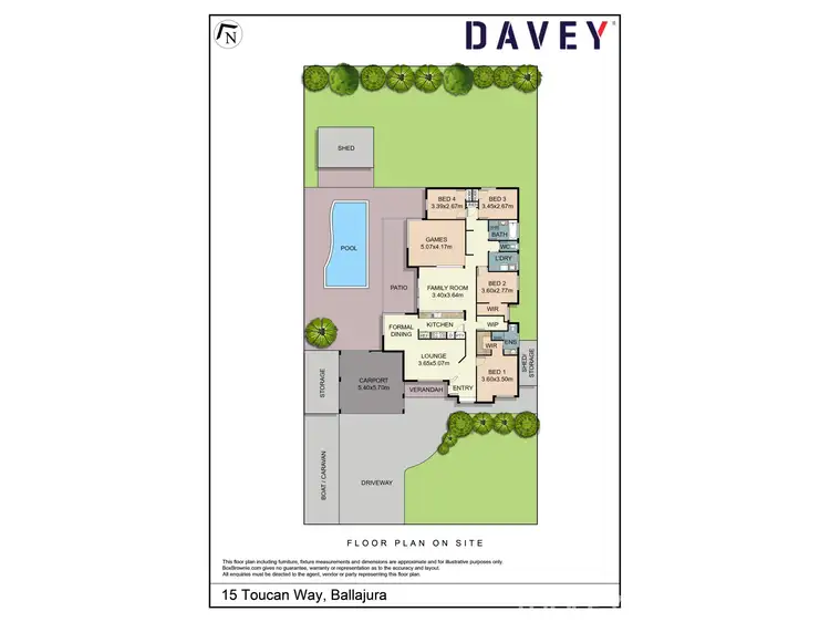 Floorplan of Homely house listing, 15 Toucan Way, Ballajura WA 6066