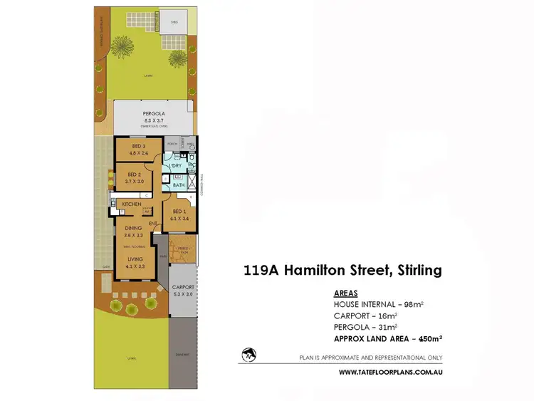 Floorplan of Homely semi-detached listing, 119A Hamilton Street, Stirling WA 6021
