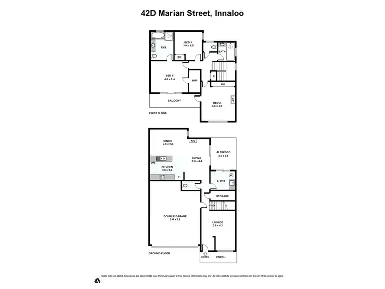 Floorplan of Homely townhouse listing, 42D Marian Street, Innaloo WA 6018