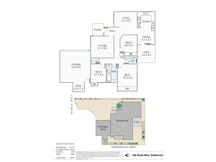 Floorplan of Homely house listing, 26B Narla Way, Nollamara WA 6061