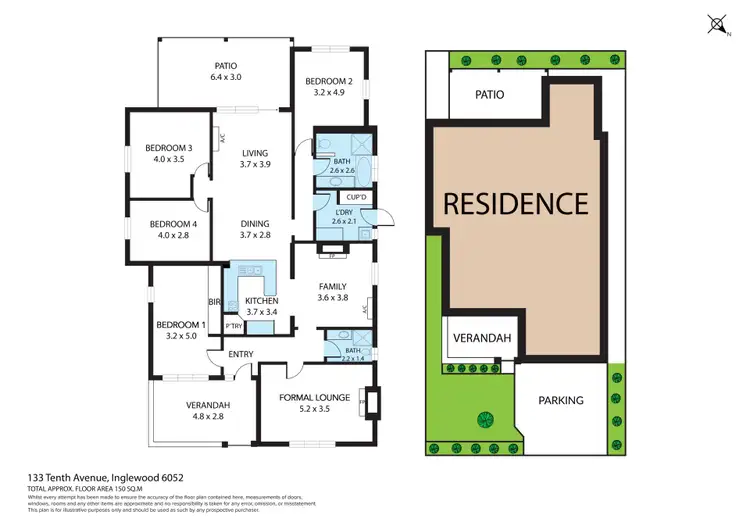 Floorplan of Homely house listing, 133 Tenth Avenue, Inglewood WA 6052