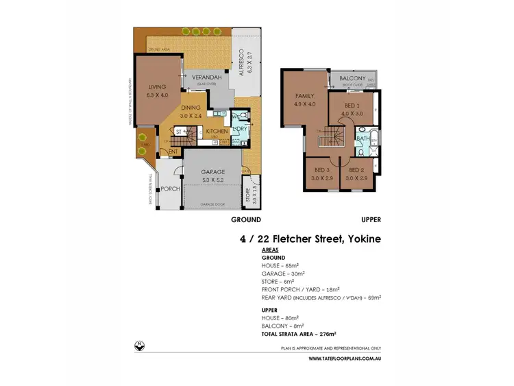 Floorplan of Homely townhouse listing, 4/22 Fletcher Street, Yokine WA 6060