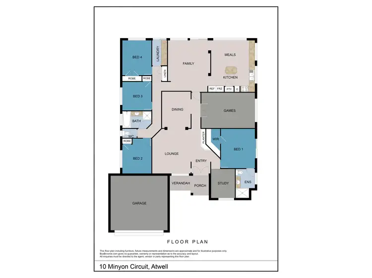Floorplan of Homely house listing, 10 Minyon Circuit, Atwell WA 6164