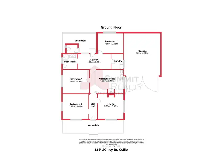 Floorplan of Homely house listing, 23 McKinley Street, Collie WA 6225