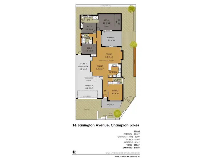 Floorplan of Homely house listing, 14 Barrington Avenue, Champion Lakes WA 6111