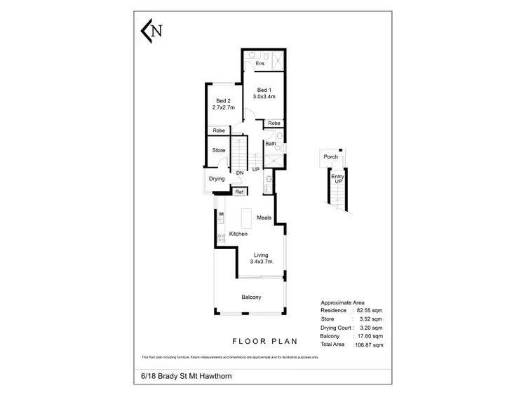 Floorplan of Homely apartment listing, Unit 6/18 Brady Street, Mount Hawthorn WA 6016