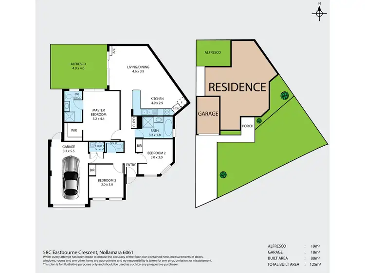 Floorplan of Homely villa listing, 58C Eastbourne Crescent, Nollamara WA 6061
