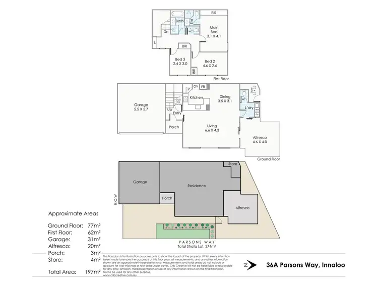 Floorplan of Homely townhouse listing, 36A Parsons Way, Innaloo WA 6018