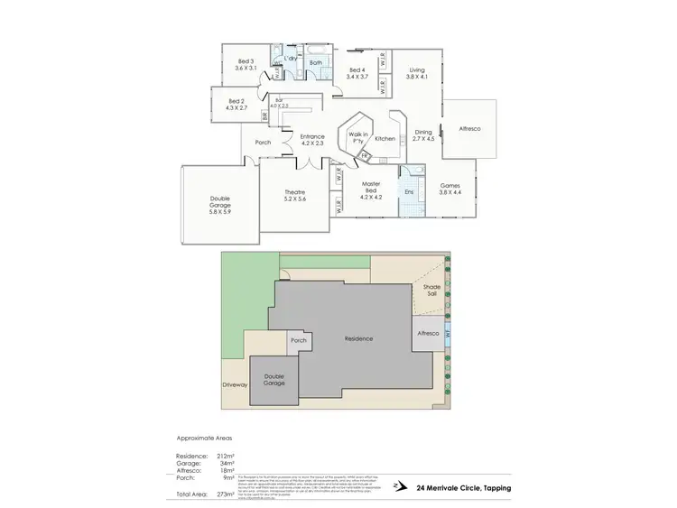 Floorplan of Homely house listing, 24 Merrivale Circle, Tapping WA 6065