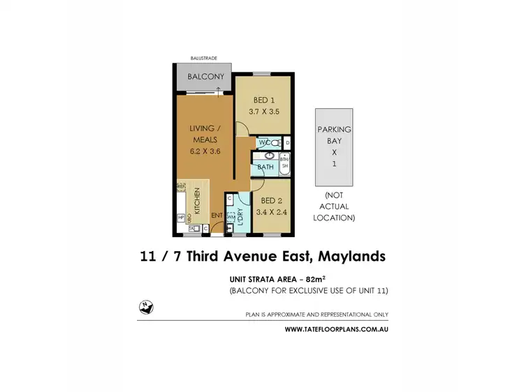 Floorplan of Homely apartment listing, 11/7 Third Avenue East, Maylands WA 6051